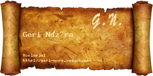 Geri Nóra névjegykártya